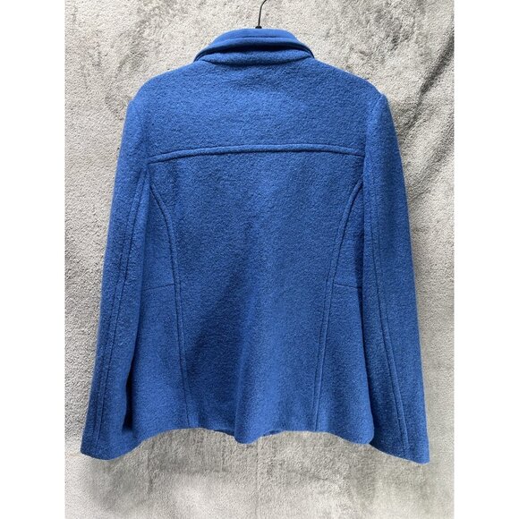 Lands End Women’sp Size 12 Wool Blend Zip Up Pea Coat Navy Blue Classic Jacket - Picture 5 of 6